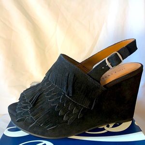 Women’s Lucky Brand “Jeena” wedge sandals/Size-8.5/Color-black